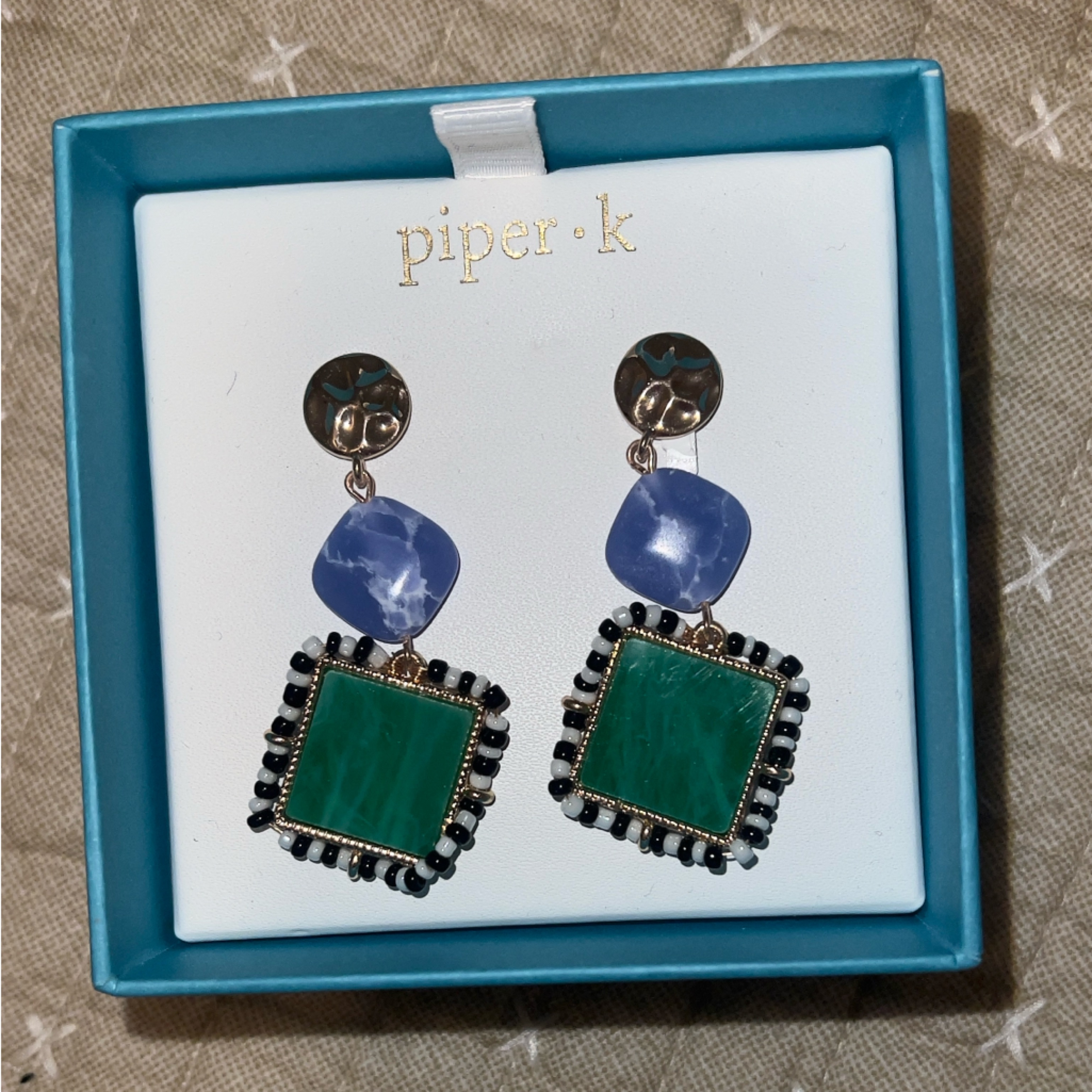 Piper Emerald And Sapphire Drop Earrings 10$
